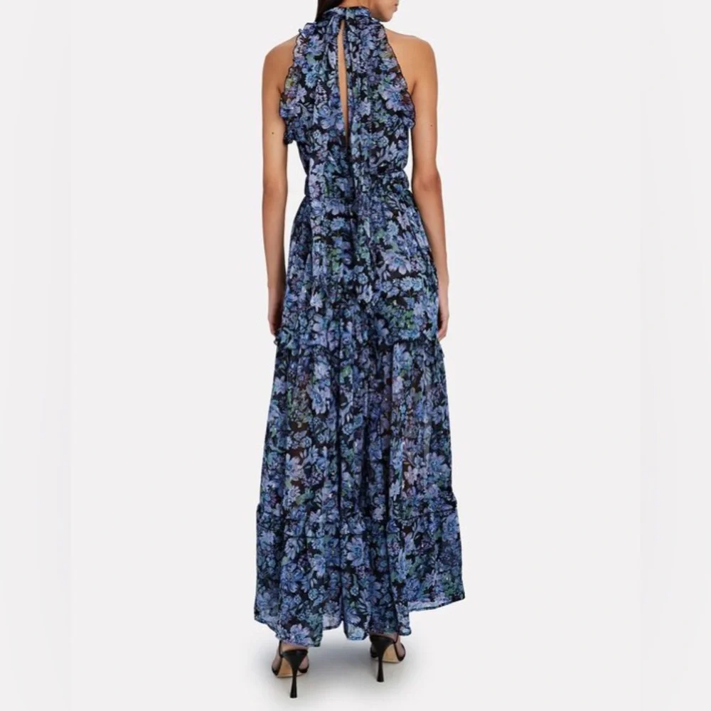 Sabina Musayev Diamanda Belted Floral Maxi Dress Sz M (can fit Small). Rare! - Picture 4 of 11